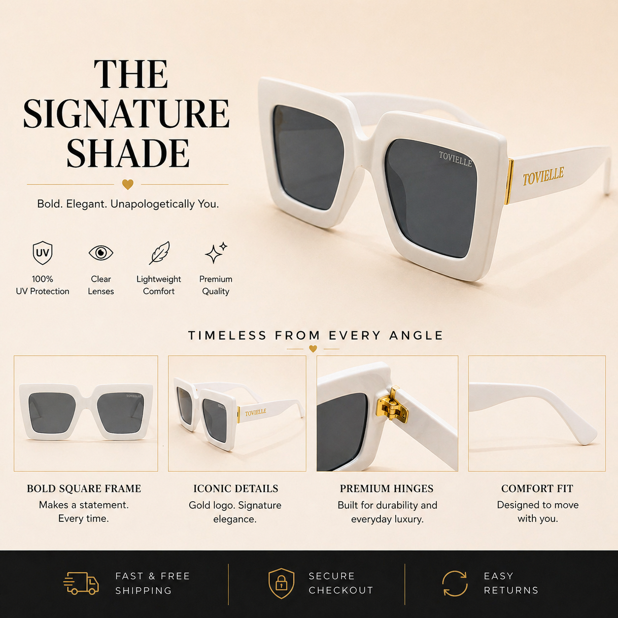 Regent Blanc Sunglasses — Ivory