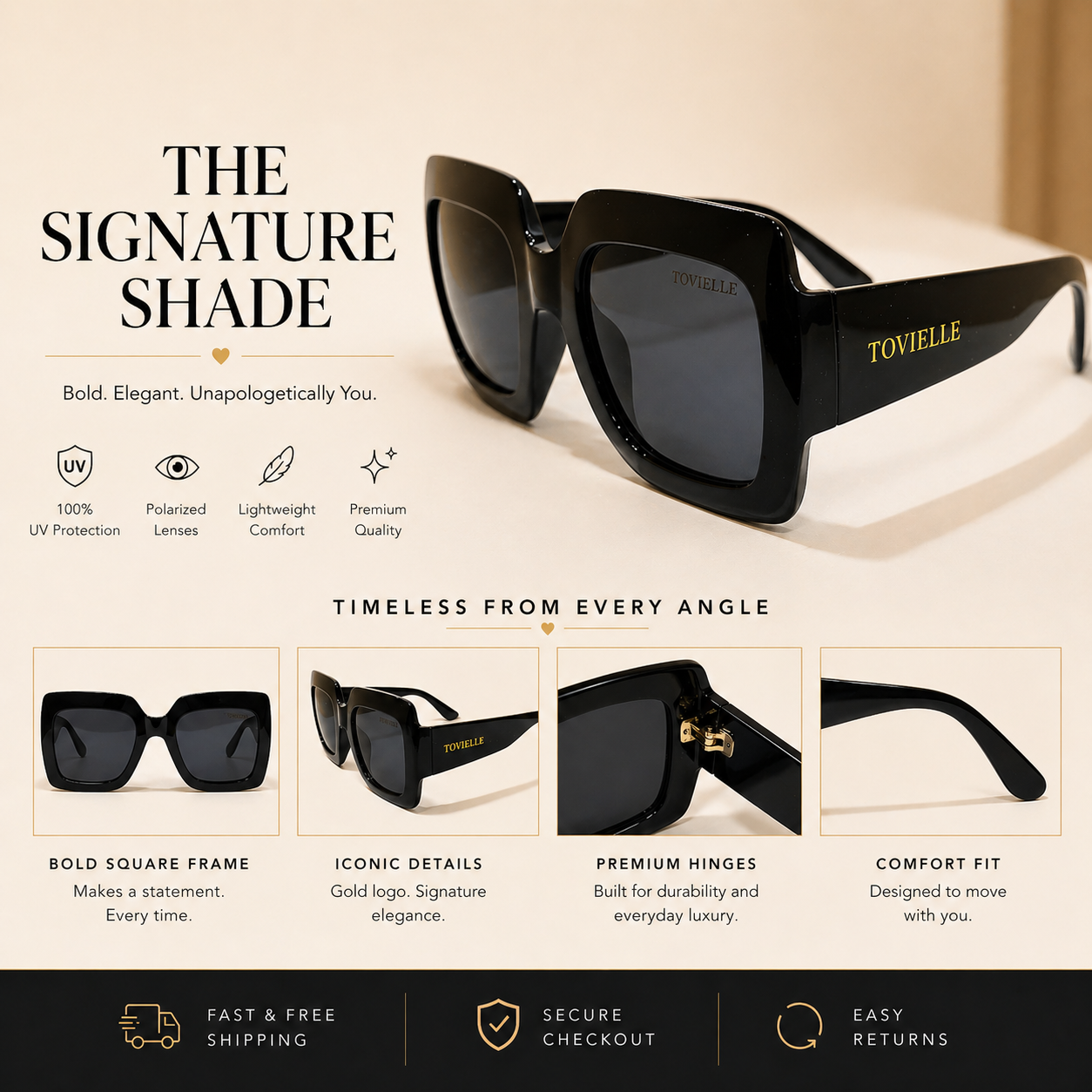 Heiress Noir Sunglasses — Black