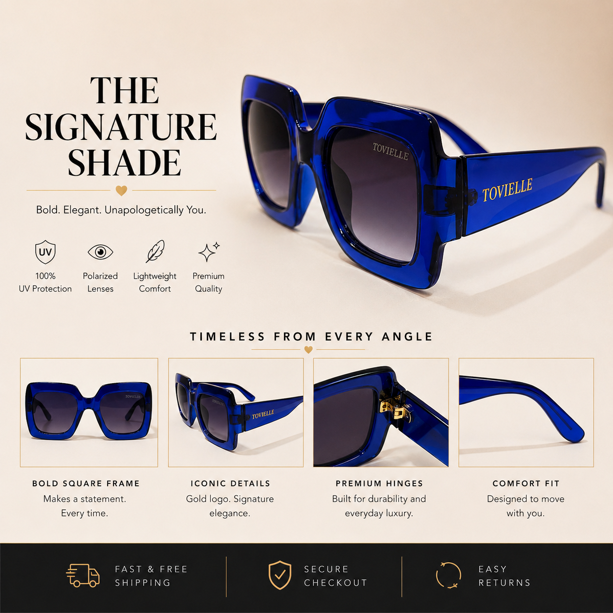 Heiress Sunglasses — Sapphire Noir