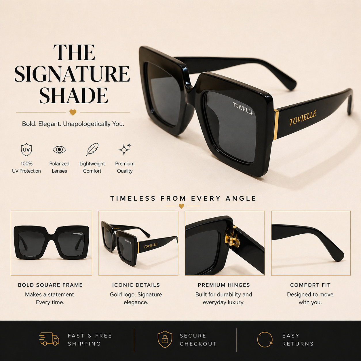 Regent Noir Sunglasses — Black