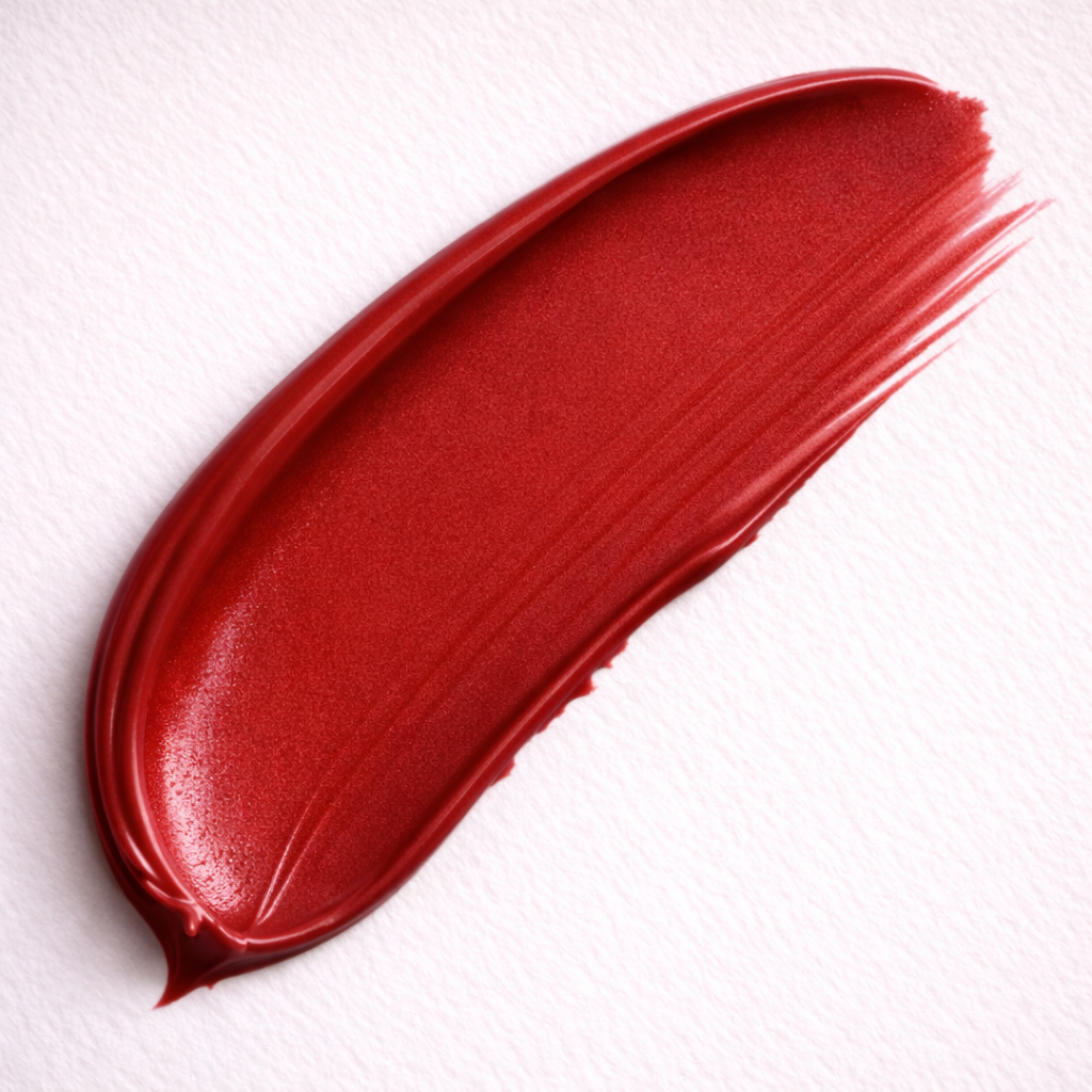 Royal Rouge red cream lipstick smear swatch by Tovielle Beauty bold satin finish luxury red lipstick texture