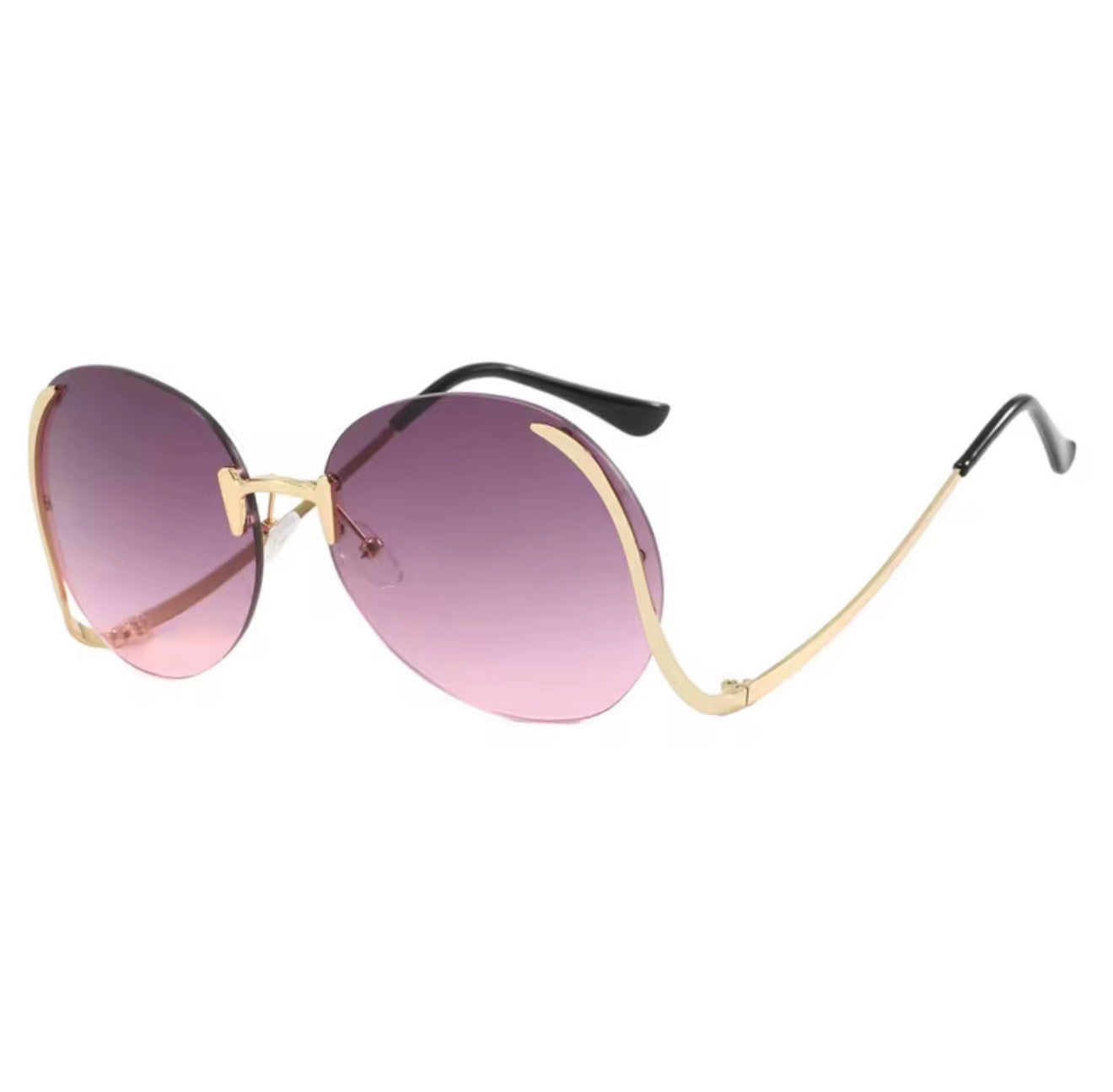 TOVIELLE Aura Signature Luxury Sunglasses gold frame purple gradient designer sunglasses