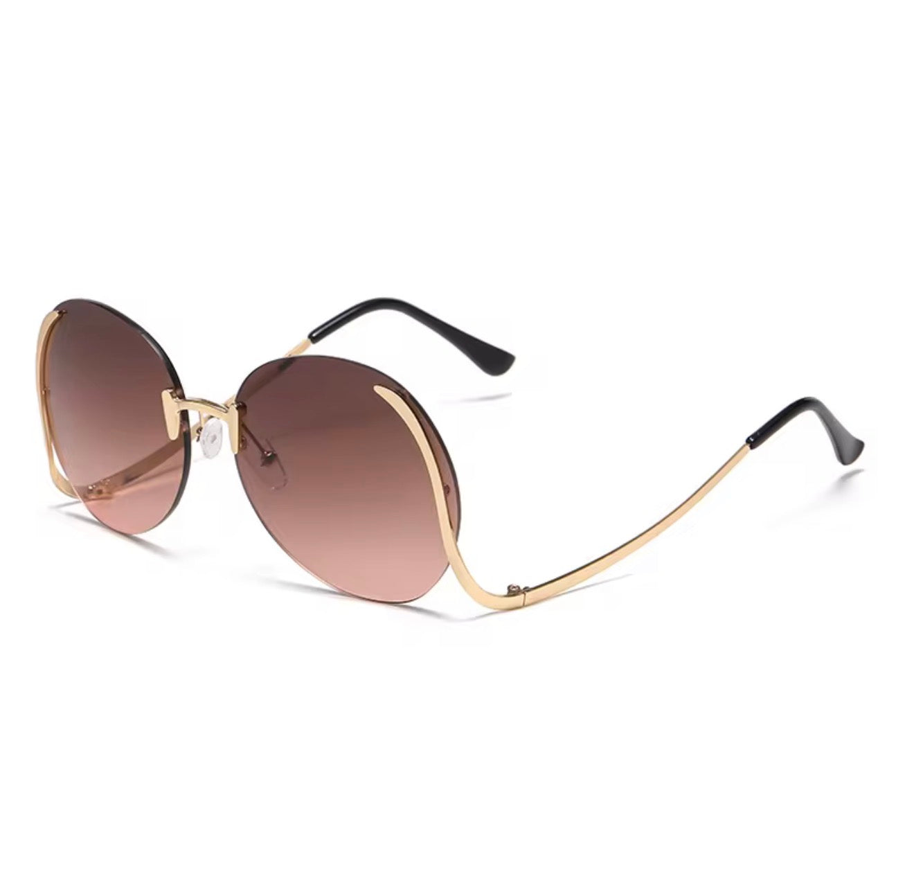 TOVIELLE Aura Signature Luxury Sunglasses gold frame brown gradient designer sunglasses