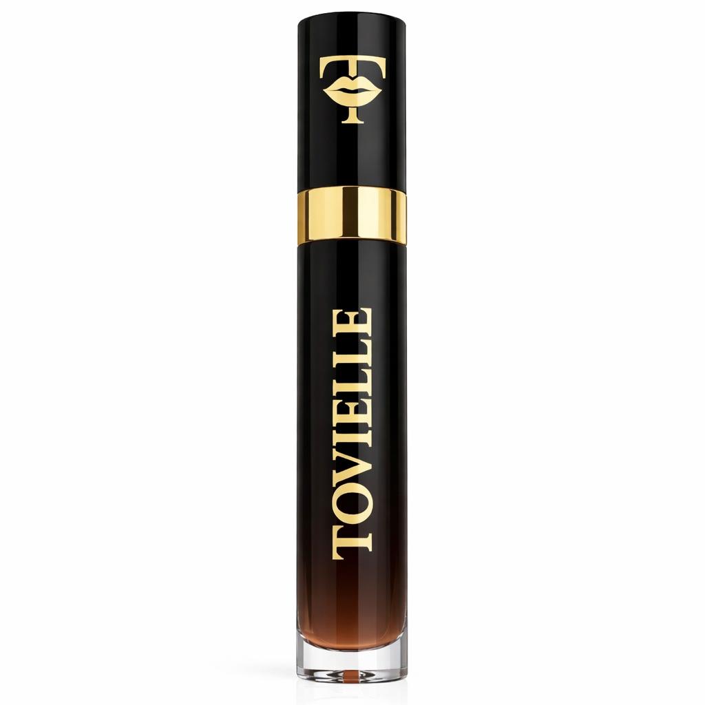 Nude Silk lip gloss by Tovielle, soft nude shade with high-shine finish