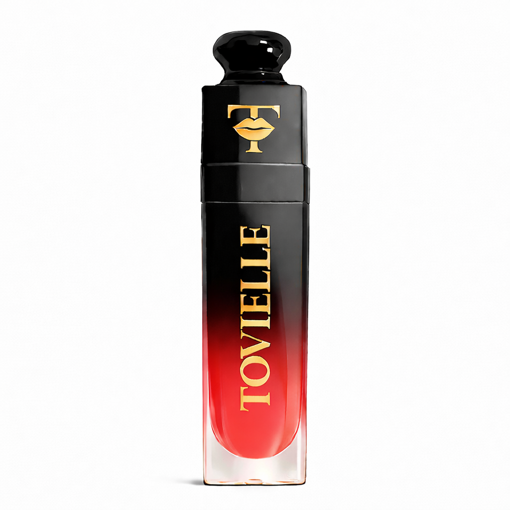 TOVIELLE Raspberry Lip Oil in vibrant berry shade with glossy finish 