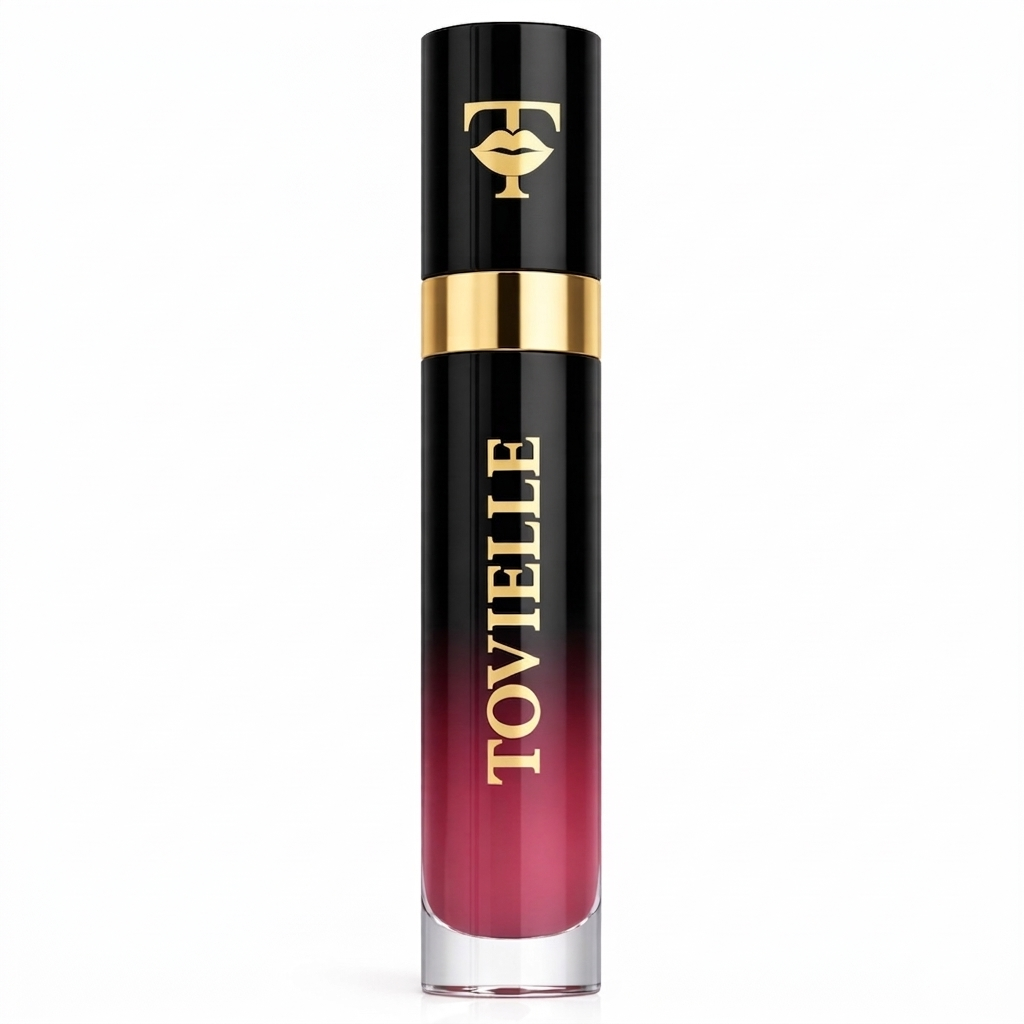 Tovielle Rose Obsession lip gloss in a deep rose pink shade with a high-shine glossy finish