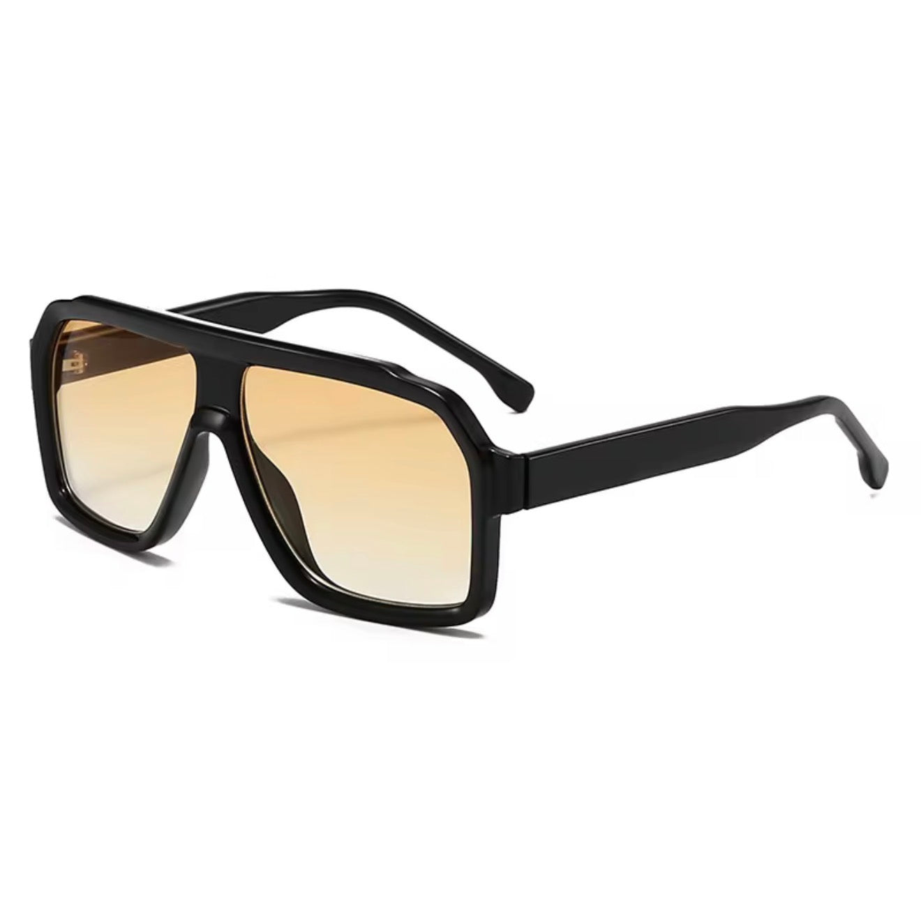 Black sunglasses with gold gradient lenses 