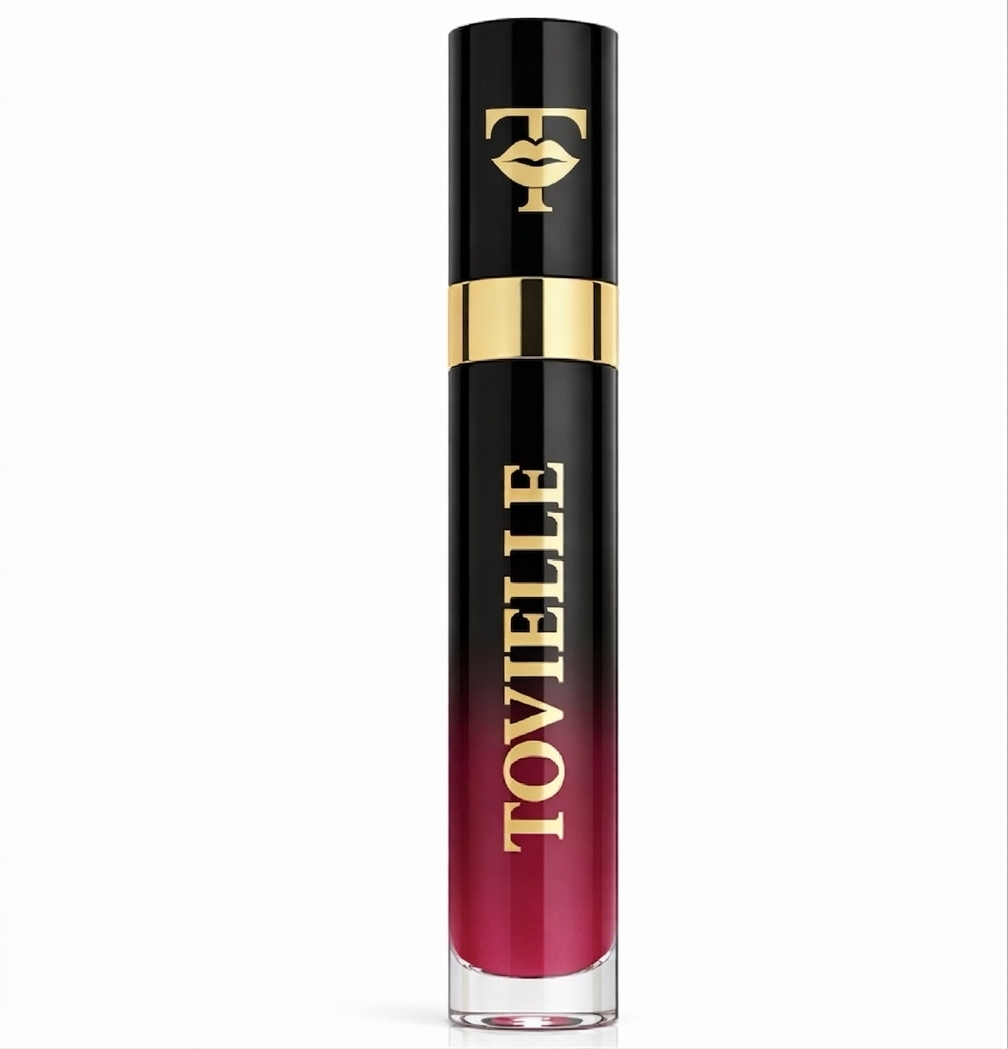 Tovielle Velvet Bloom lip gloss in a rich glossy pink shade with high shine finish