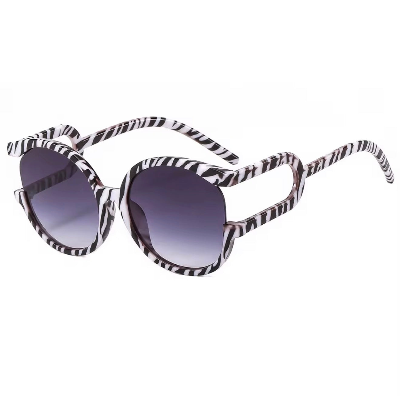 Sunglasses with zebra pattern frame 
