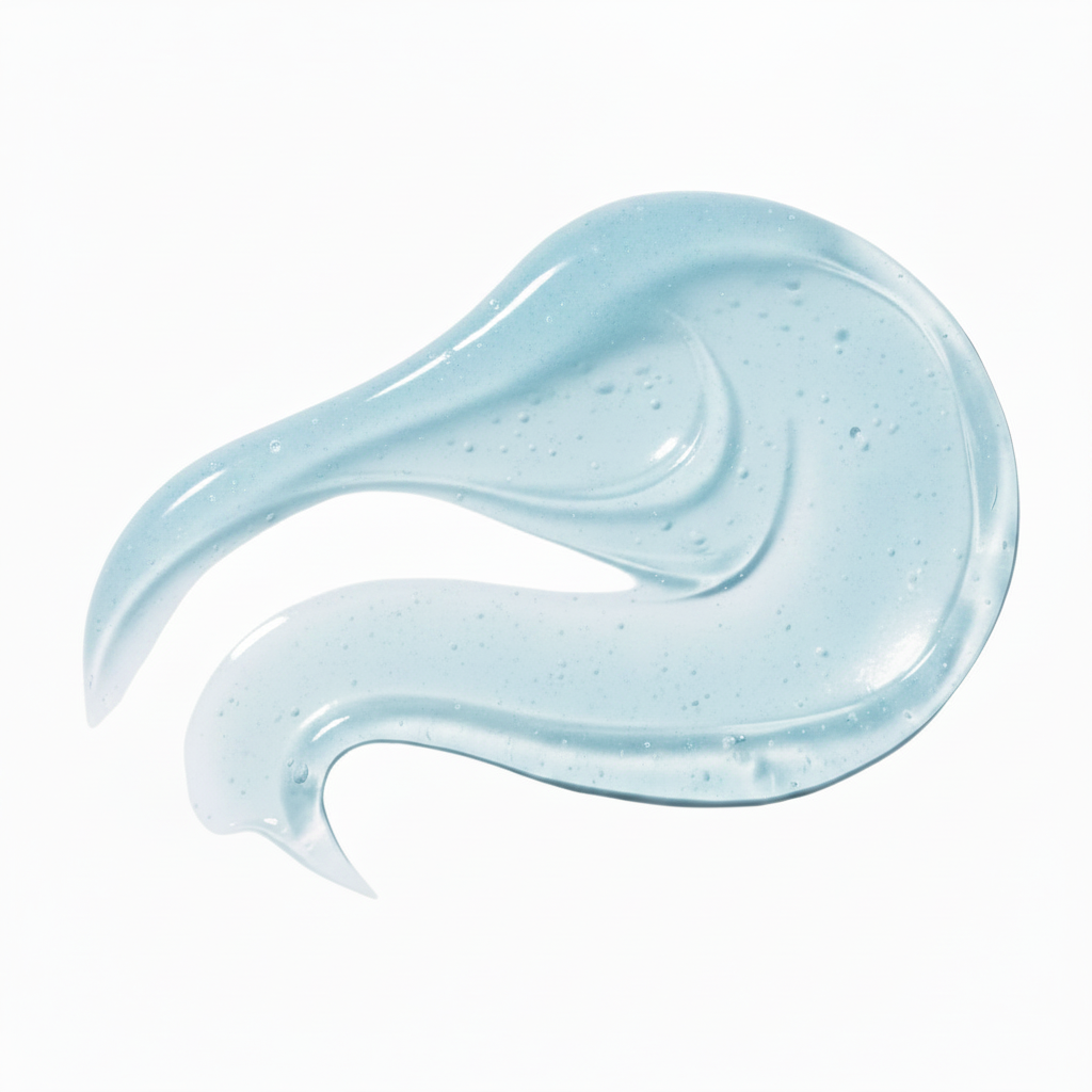 Soft blueberry lip oil smear with glossy high-shine finish and sheer berry tone