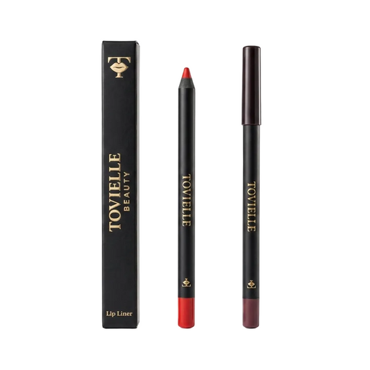 TOVIELLE Sienna Veil Lip Liner in warm terracotta nude shade with sleek black and gold packaging